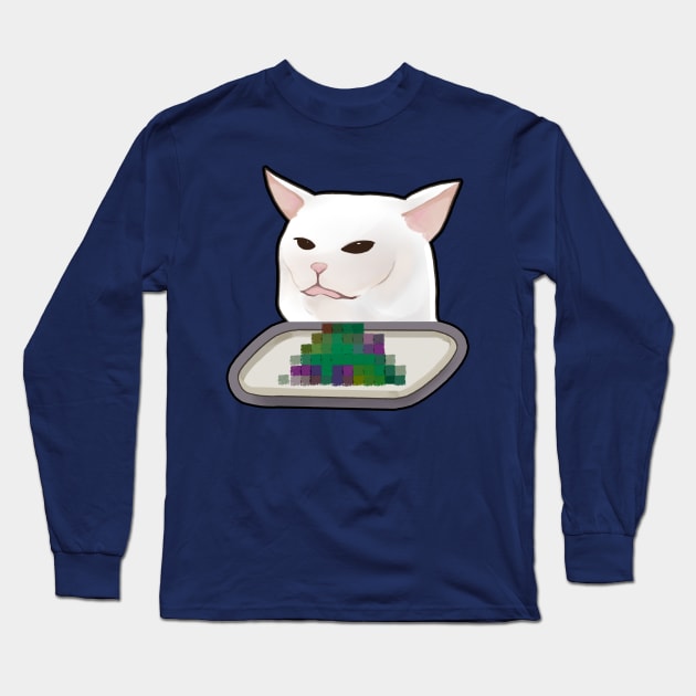 salad cat Long Sleeve T-Shirt by mushopea